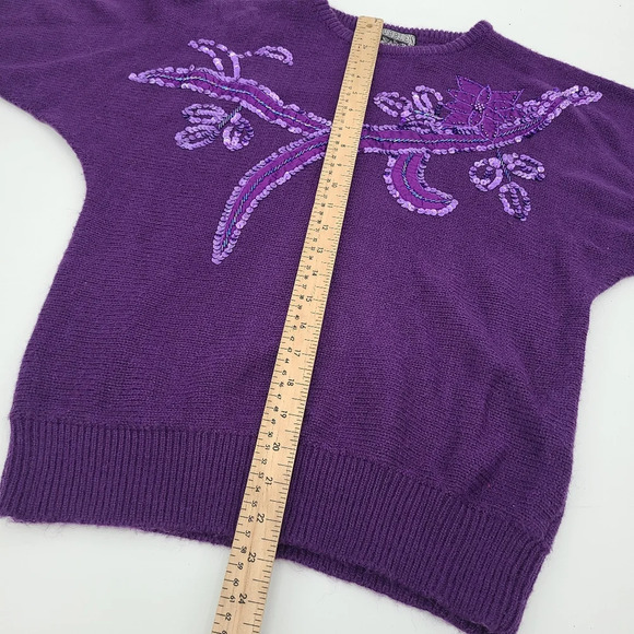 Vintage Sequin & Patch Acrylic Sweater - Picture 6 of 7
